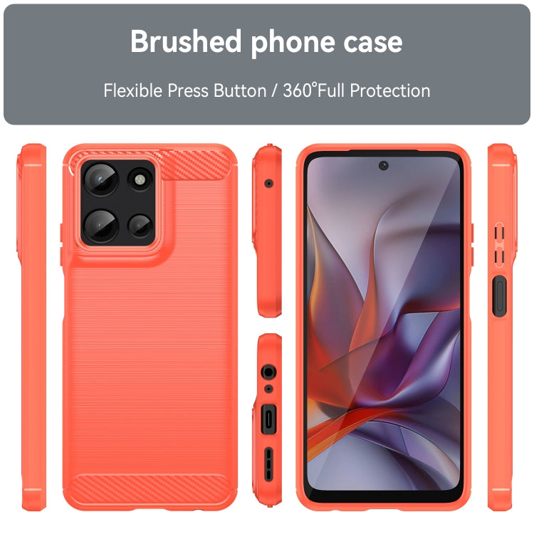 For Motorola Moto G 5G 2025 Carbon Fiber Brushed Texture TPU Phone Case(Red) - free shipping - PMC TechLife - Order now!