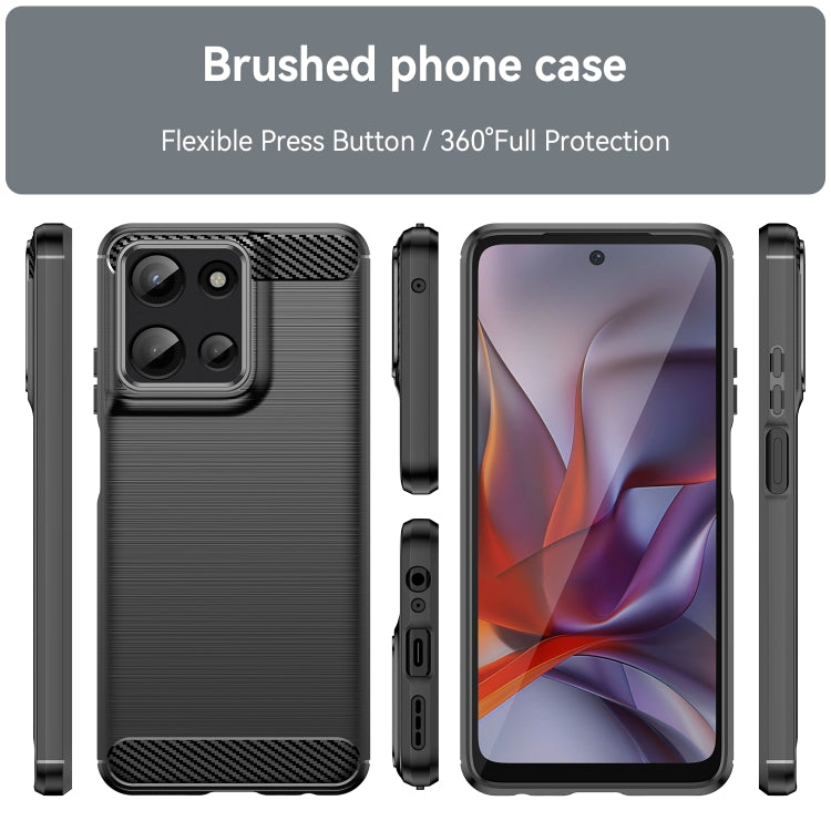 For Motorola Moto G Play 2025 Carbon Fiber Brushed Texture TPU Phone Case(Black) - free shipping - PMC TechLife - Order now!