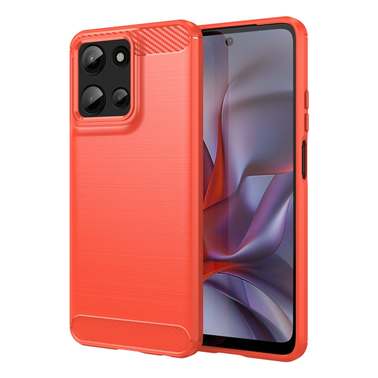 For Motorola Moto G Play 2025 Carbon Fiber Brushed Texture TPU Phone Case(Red) - free shipping - PMC TechLife - Order now!