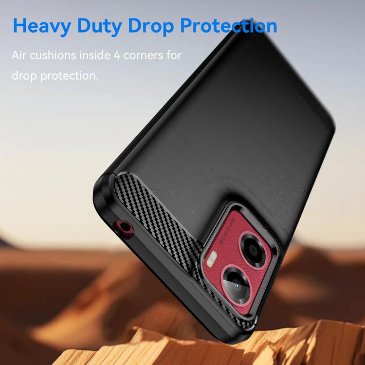For Motorola Moto E15 Carbon Fiber Brushed Texture TPU Phone Case(Black) - free shipping - PMC TechLife - Order now!