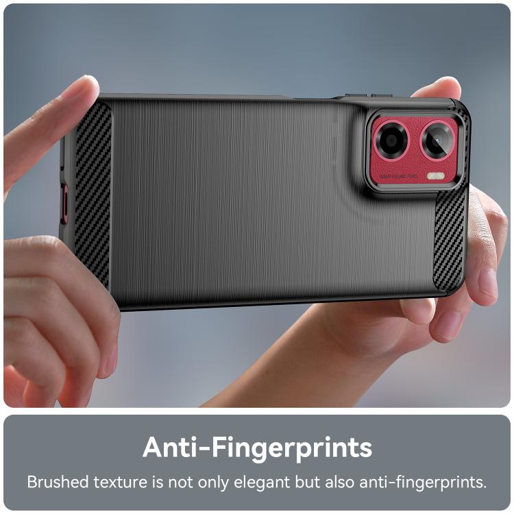 For Motorola Moto E15 Carbon Fiber Brushed Texture TPU Phone Case(Black) - free shipping - PMC TechLife - Order now!