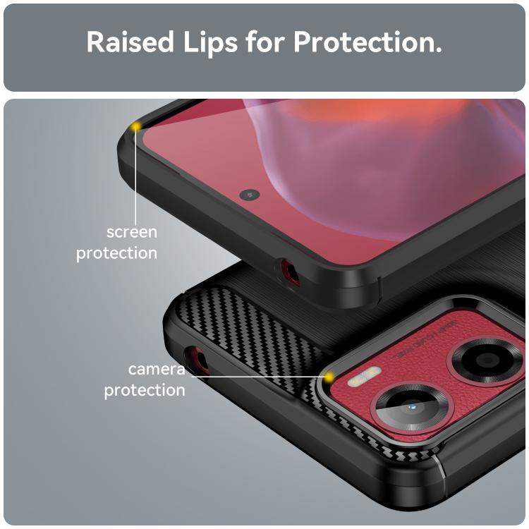 For Motorola Moto E15 Carbon Fiber Brushed Texture TPU Phone Case(Black) - free shipping - PMC TechLife - Order now!