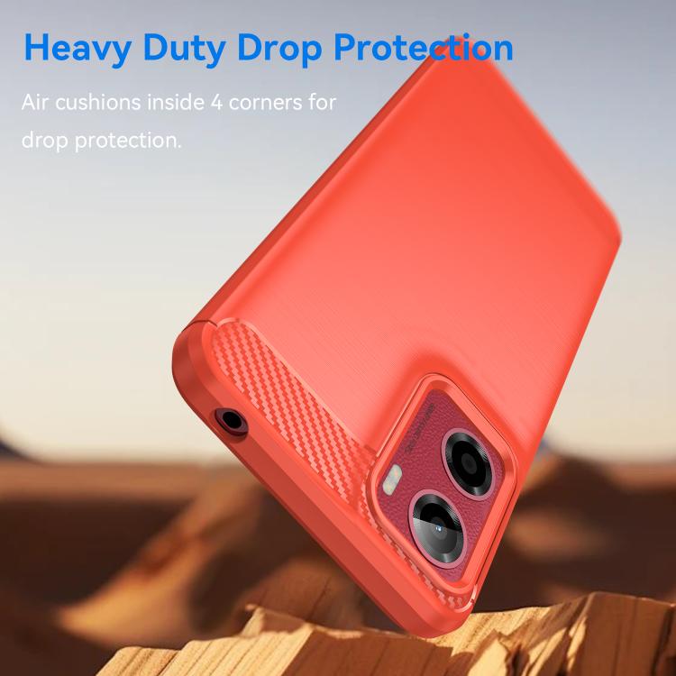 For Motorola Moto G05 Carbon Fiber Brushed Texture TPU Phone Case(Red) - free shipping - PMC TechLife - Order now!