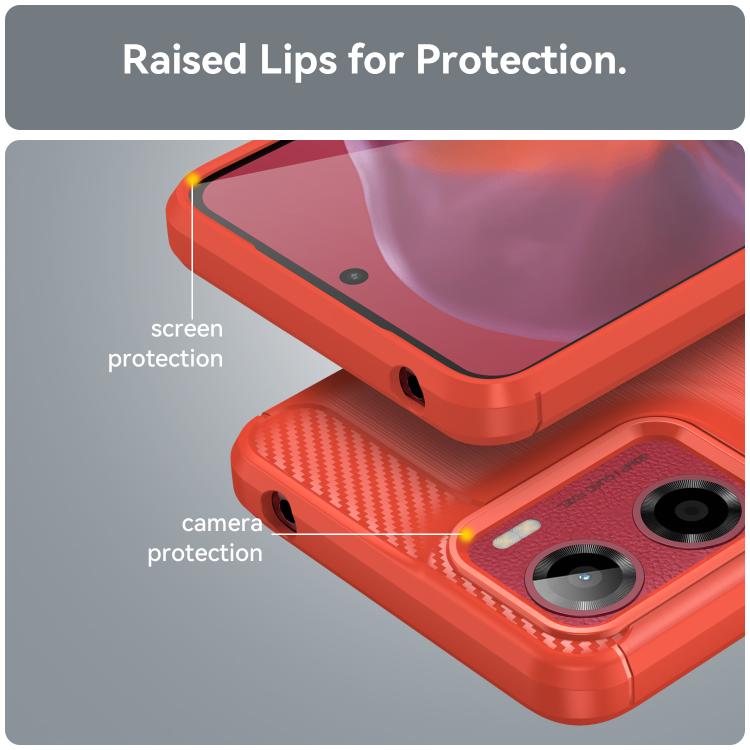 For Motorola Moto G05 Carbon Fiber Brushed Texture TPU Phone Case(Red) - free shipping - PMC TechLife - Order now!