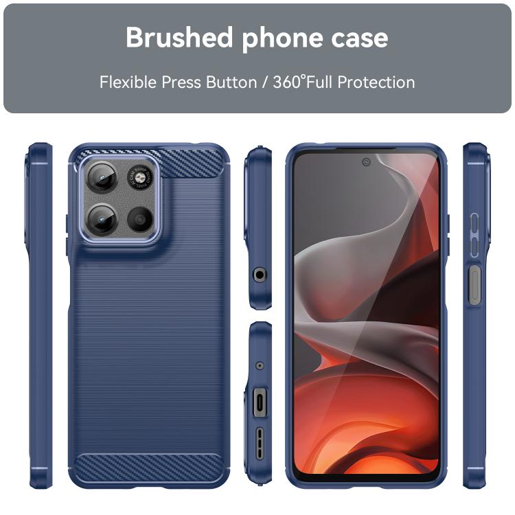 For Motorola Moto G15 Carbon Fiber Brushed Texture TPU Phone Case(Blue) - free shipping - PMC TechLife - Order now!