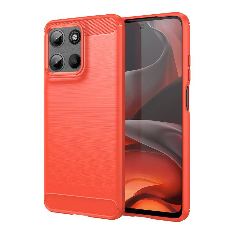 For Motorola Moto G15 Carbon Fiber Brushed Texture TPU Phone Case(Red) - free shipping - PMC TechLife - Order now!