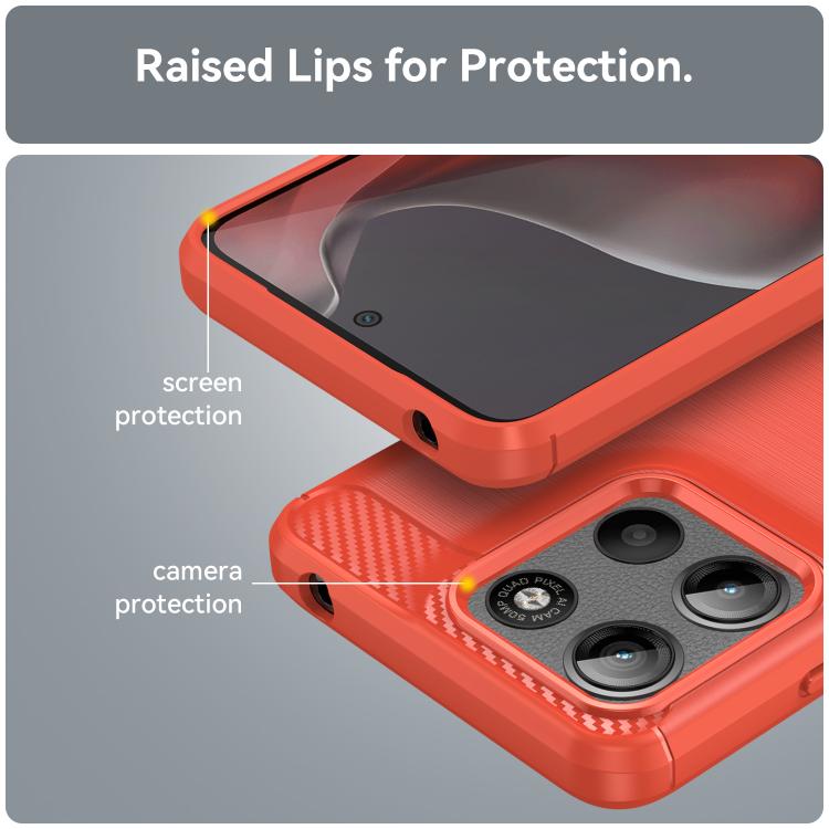 For Motorola Moto G15 Carbon Fiber Brushed Texture TPU Phone Case(Red) - free shipping - PMC TechLife - Order now!