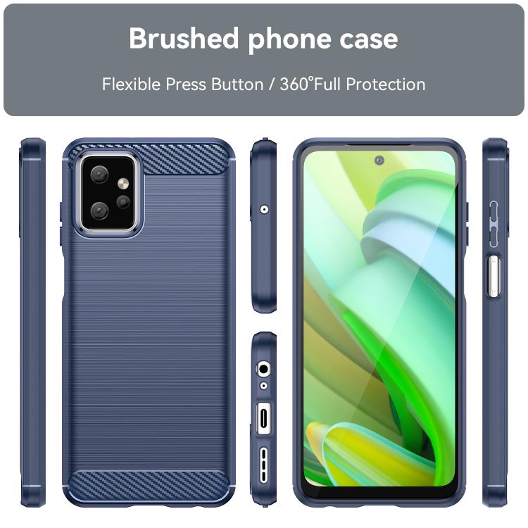 For Motorola Moto G Power 2023 Carbon Fiber Brushed Texture TPU Phone Case(Blue) - free shipping - PMC TechLife - Order now!