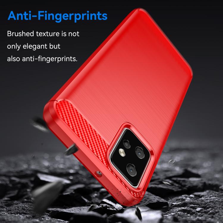 For Motorola Moto G Power 2023 Carbon Fiber Brushed Texture TPU Phone Case(Red) - free shipping - PMC TechLife - Order now!