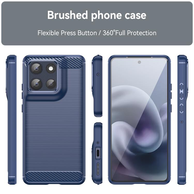 For Motorola Moto G86 5G Carbon Fiber Brushed Texture TPU Phone Case(Blue) - free shipping - PMC TechLife - Order now!