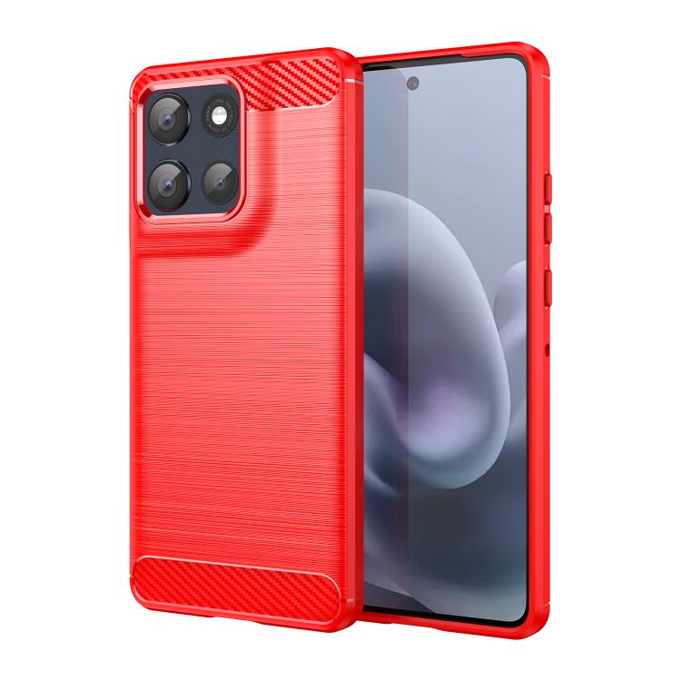 For Motorola Moto G100 Pro 5G Carbon Fiber Brushed Texture TPU Phone Case(Red) - free shipping - PMC TechLife - Order now!