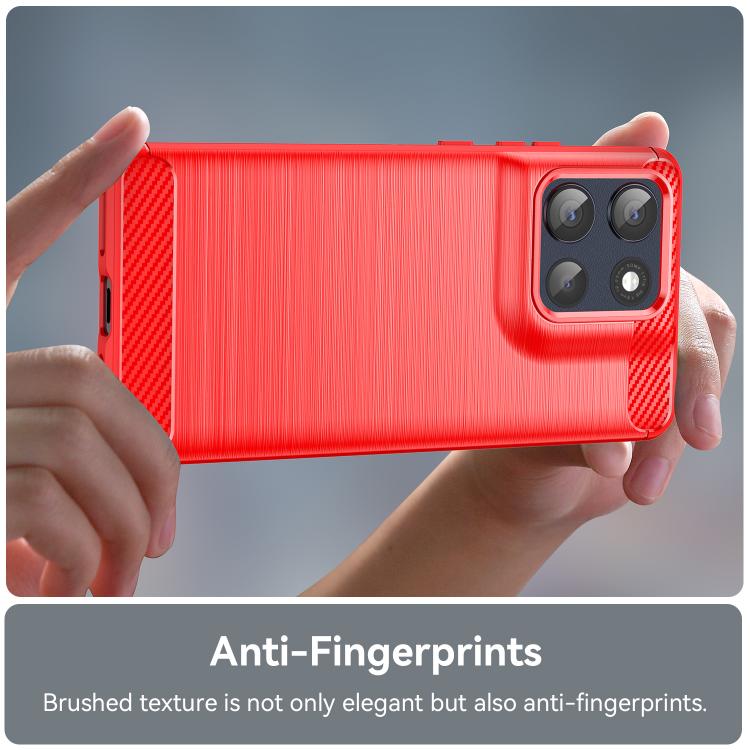 For Motorola Moto G100 Pro 5G Carbon Fiber Brushed Texture TPU Phone Case(Red) - free shipping - PMC TechLife - Order now!