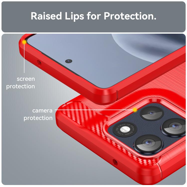 For Motorola Moto G100 Pro 5G Carbon Fiber Brushed Texture TPU Phone Case(Red) - free shipping - PMC TechLife - Order now!