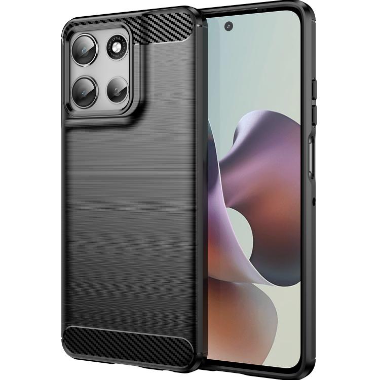 For Motorola Moto G56 5G Carbon Fiber Brushed Texture TPU Phone Case(Black) - free shipping - PMC TechLife - Order now!