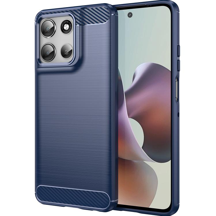 For Motorola Moto G56 5G Carbon Fiber Brushed Texture TPU Phone Case(Blue) - free shipping - PMC TechLife - Order now!