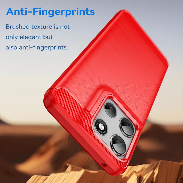 For Motorola Moto G56 5G Carbon Fiber Brushed Texture TPU Phone Case(Red) - free shipping - PMC TechLife - Order now!