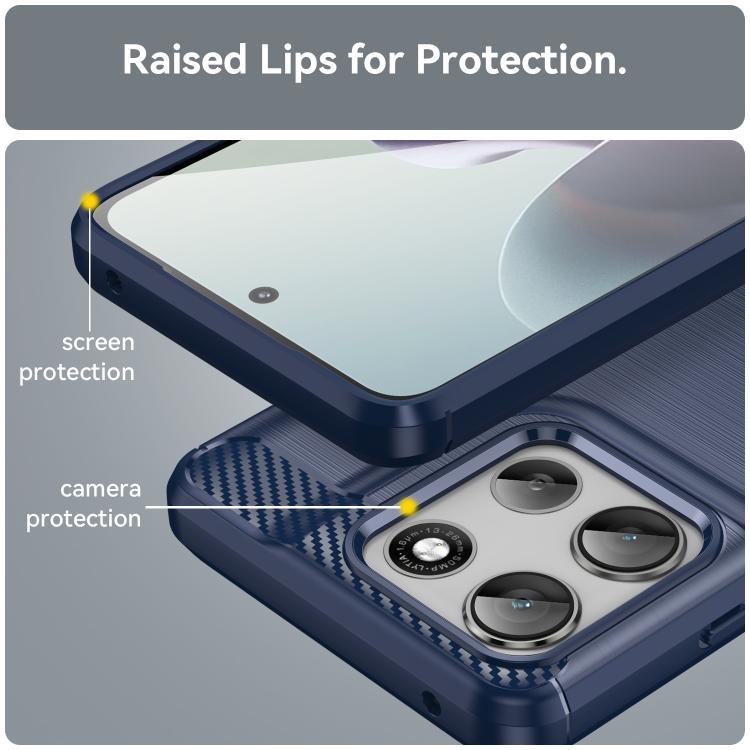 For Motorola Moto G66j 5G Carbon Fiber Brushed Texture TPU Phone Case(Blue) - free shipping - PMC TechLife - Order now!