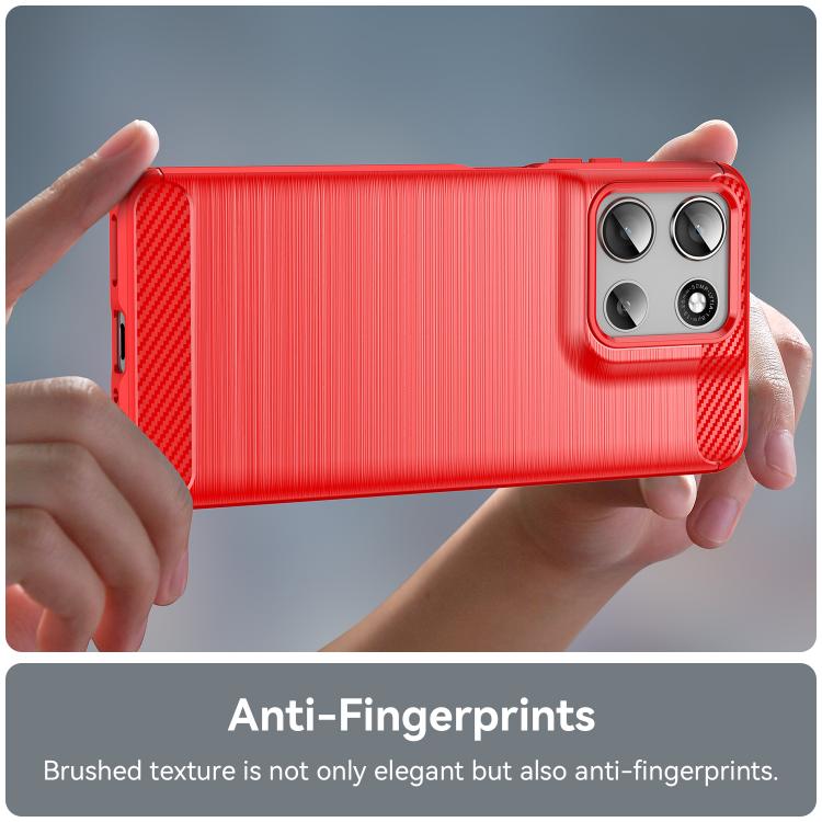 For Motorola Moto G66j 5G Carbon Fiber Brushed Texture TPU Phone Case(Red) - free shipping - PMC TechLife - Order now!