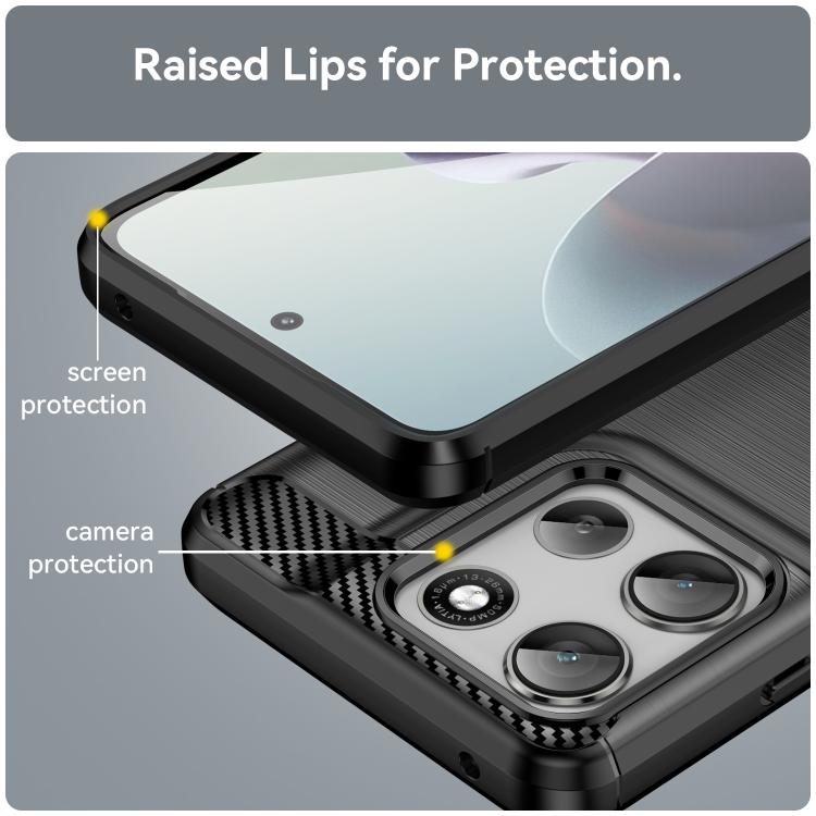 For Motorola Moto G66y 5G Carbon Fiber Brushed Texture TPU Phone Case(Black) - free shipping - PMC TechLife - Order now!