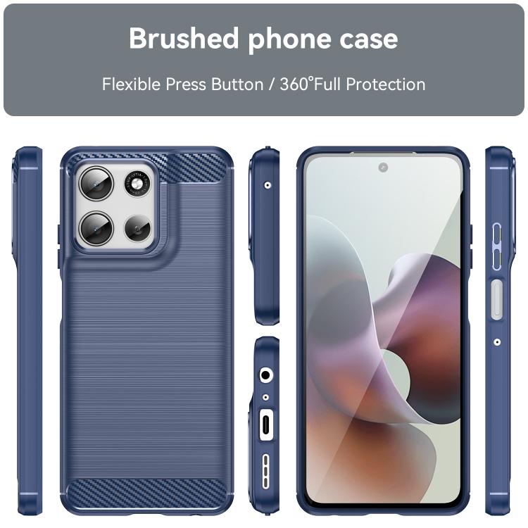 For Motorola Moto G66y 5G Carbon Fiber Brushed Texture TPU Phone Case(Blue) - free shipping - PMC TechLife - Order now!