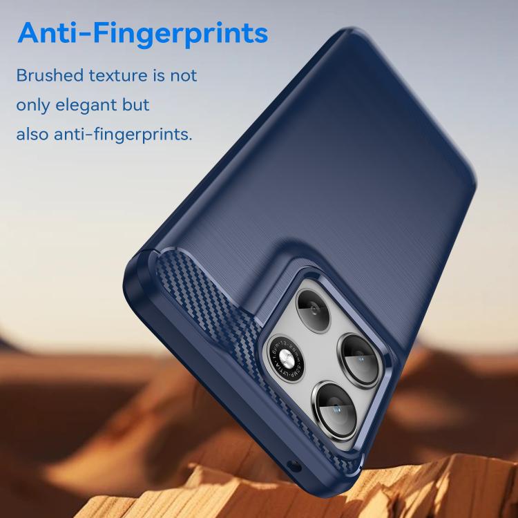 For Motorola Moto G66y 5G Carbon Fiber Brushed Texture TPU Phone Case(Blue) - free shipping - PMC TechLife - Order now!
