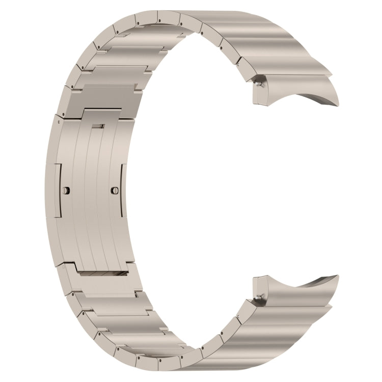 For Samsung Galaxy Watch6/6 Classic/5/5 Pro Button Style One-bead Metal Watch Band(Titanium Color) - Watch Bands by PMC TechLife | Online Shopping South Africa | PMC TechLife