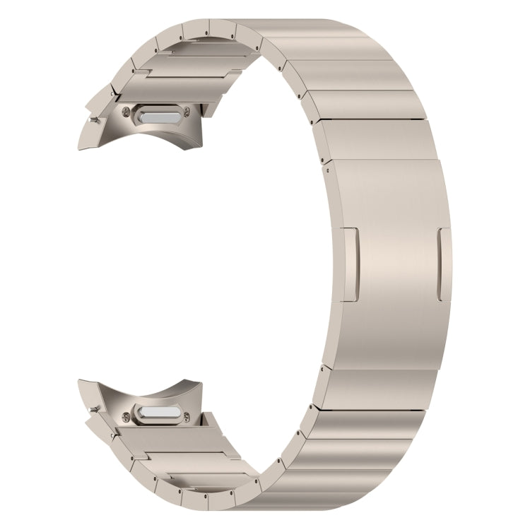 For Samsung Galaxy Watch6/6 Classic/5/5 Pro Button Style One-bead Metal Watch Band(Titanium Color) - Watch Bands by PMC TechLife | Online Shopping South Africa | PMC TechLife