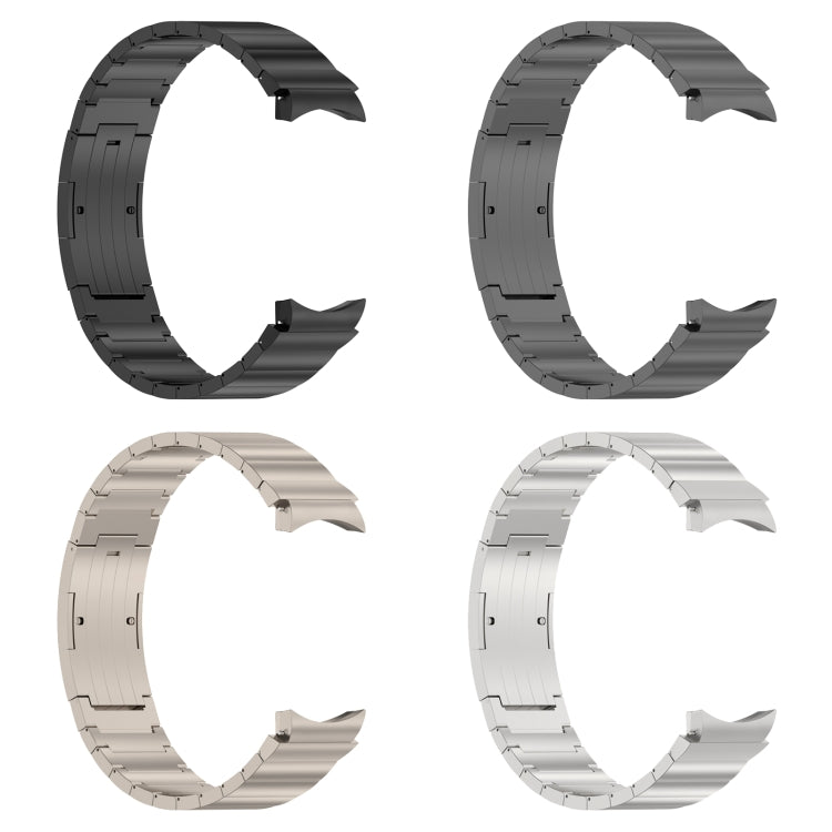 For Samsung Galaxy Watch6/6 Classic/5/5 Pro Button Style One-bead Metal Watch Band(Silver) - Watch Bands by PMC TechLife | Online Shopping South Africa | PMC TechLife