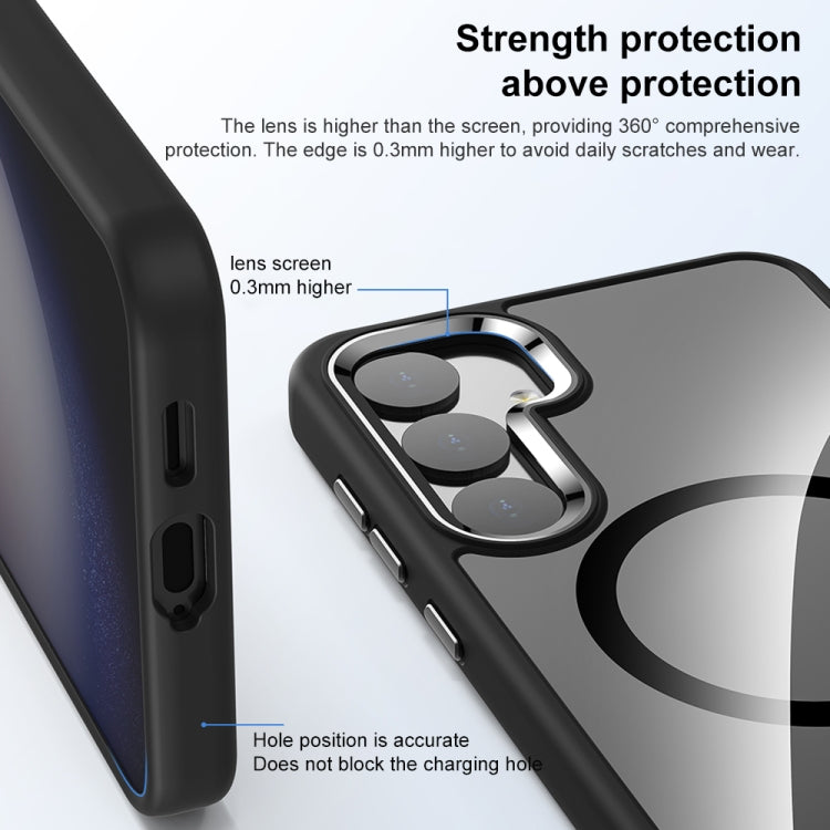 For Samsung Galaxy S25 Ultra 5G MagSafe Anti-fingerprint Highly Transparent PC Phone Case(Black) - Galaxy S25 Ultra 5G Cases by PMC Jewellery | Online Shopping South Africa | PMC Jewellery | Buy Now Pay Later Mobicred