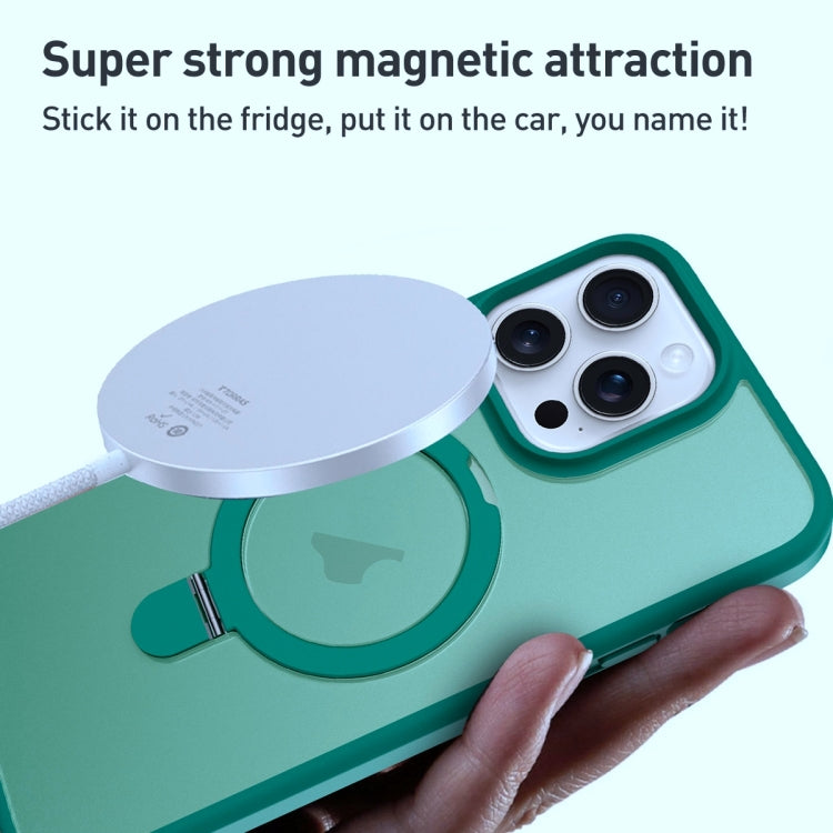 For iPhone 11 Pro MagSafe Magnetic Holder Phone Case(Dark Green) - iPhone 11 Pro Cases by PMC Jewellery | Online Shopping South Africa | PMC Jewellery