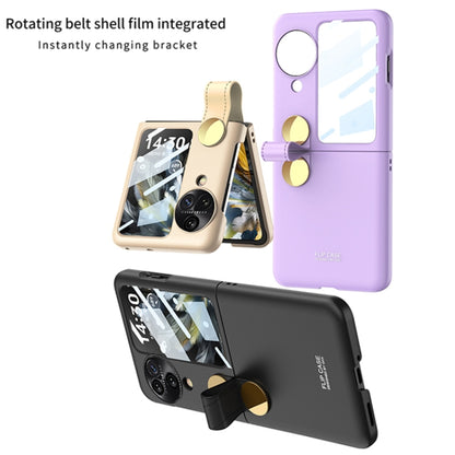 For OPPO Find N3 Flip GKK Integrated Ultrathin with Rotating Cortical Belt Phone Case(Purple) - Find N3 Flip Cases by GKK | Online Shopping South Africa | PMC Jewellery | Buy Now Pay Later Mobicred