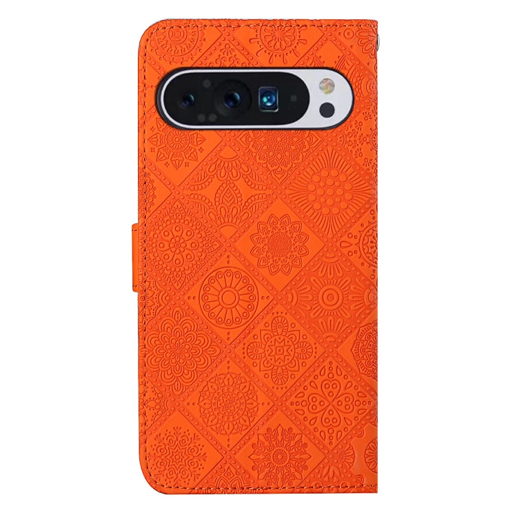 For Google Pixel 9 Pro XL Ethnic Style Embossed Pattern Leather Phone Case(Orange) - Google Cases by PMC Jewellery | Online Shopping South Africa | PMC Jewellery | Buy Now Pay Later Mobicred