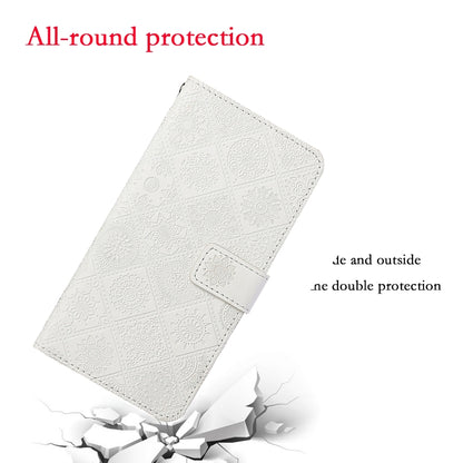 For Google Pixel 9 Pro XL Ethnic Style Embossed Pattern Leather Phone Case(White) - Google Cases by PMC Jewellery | Online Shopping South Africa | PMC Jewellery | Buy Now Pay Later Mobicred