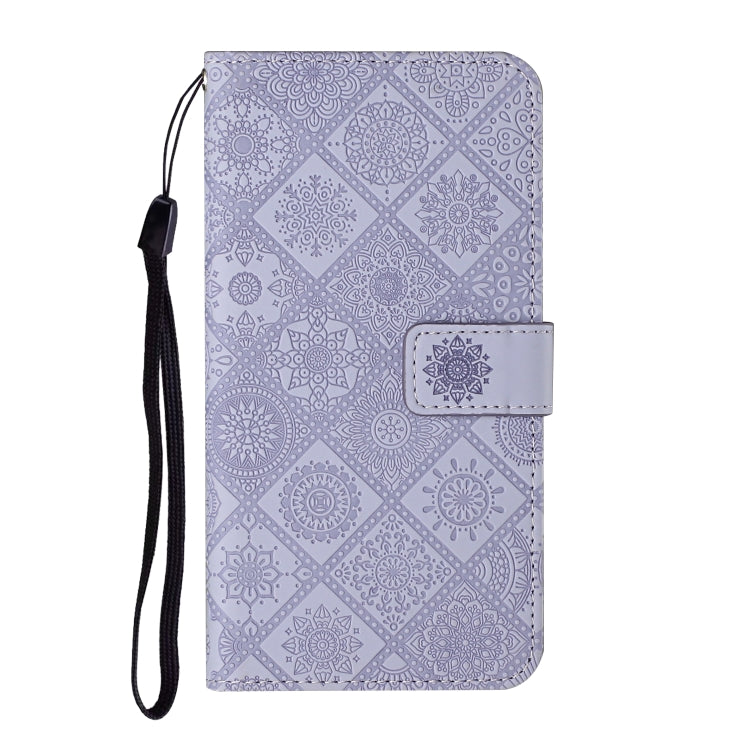 For Google Pixel 9 Pro XL Ethnic Style Embossed Pattern Leather Phone Case(Purple) - Google Cases by PMC Jewellery | Online Shopping South Africa | PMC Jewellery | Buy Now Pay Later Mobicred