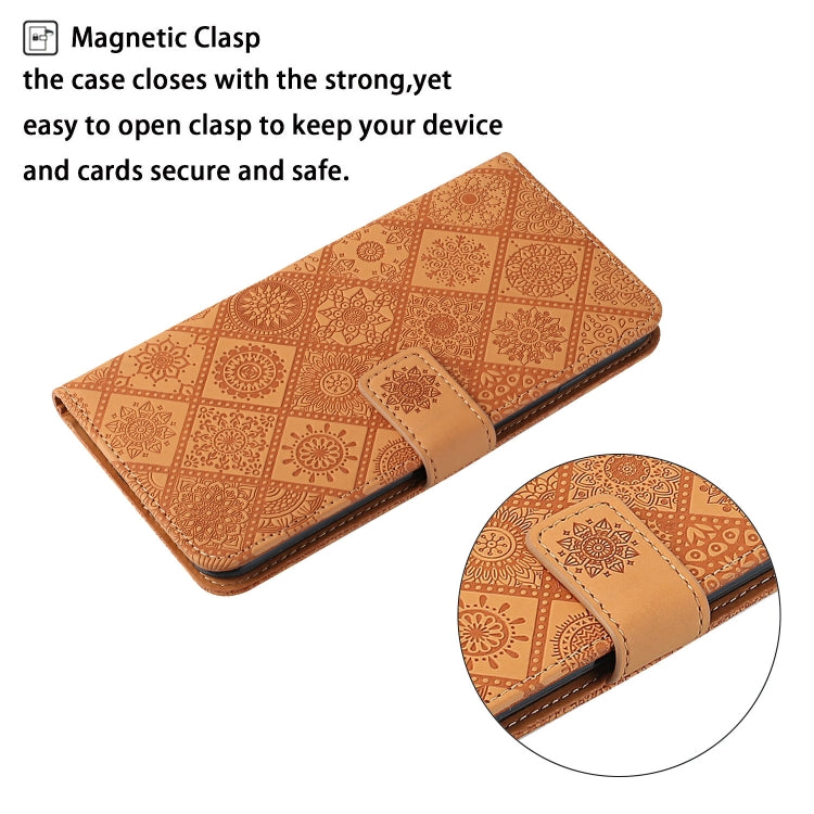 For Google Pixel 9 / 9 Pro Ethnic Style Embossed Pattern Leather Phone Case(Brown) - Google Cases by PMC Jewellery | Online Shopping South Africa | PMC Jewellery | Buy Now Pay Later Mobicred