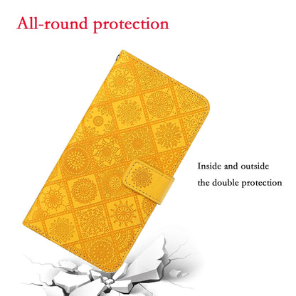 For Google Pixel 9 / 9 Pro Ethnic Style Embossed Pattern Leather Phone Case(Yellow) - Google Cases by PMC Jewellery | Online Shopping South Africa | PMC Jewellery | Buy Now Pay Later Mobicred