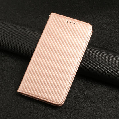 For Xiaomi Redmi 13C Carbon Fiber Texture Flip Holder Leather Phone Case(Rose Gold) - 13C Cases by PMC Jewellery | Online Shopping South Africa | PMC Jewellery | Buy Now Pay Later Mobicred