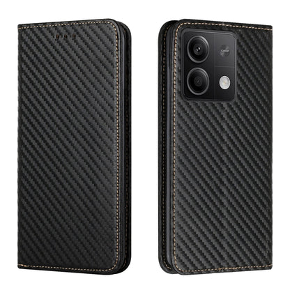 For Xiaomi Redmi Note 13 5G Carbon Fiber Texture Flip Holder Leather Phone Case(Black) - Note 13 Cases by PMC Jewellery | Online Shopping South Africa | PMC Jewellery | Buy Now Pay Later Mobicred