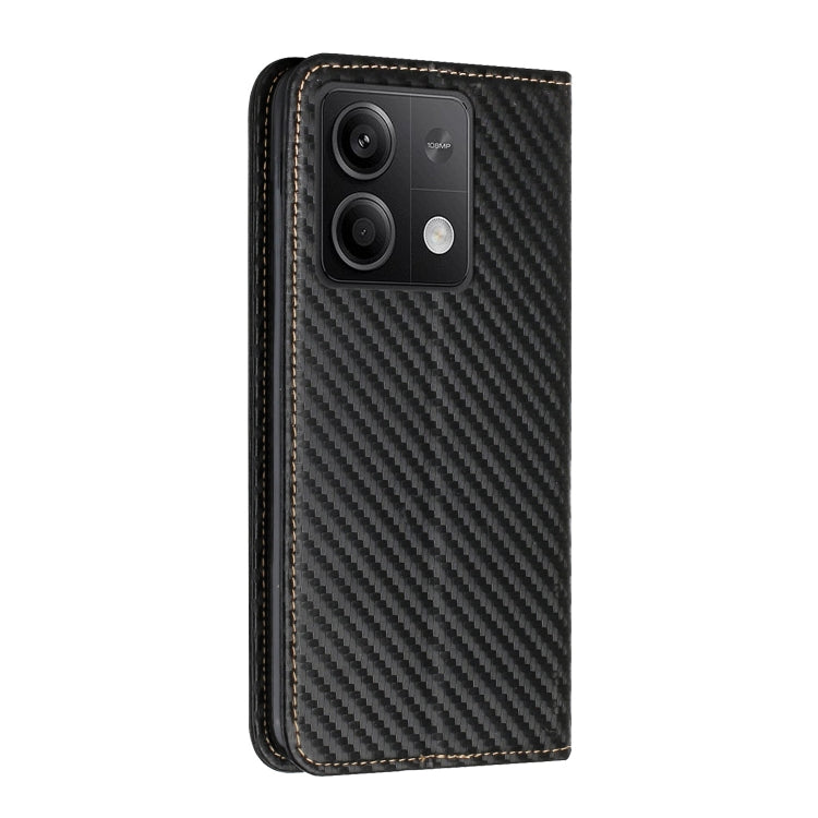 For Xiaomi Redmi Note 13 5G Carbon Fiber Texture Flip Holder Leather Phone Case(Black) - Note 13 Cases by PMC Jewellery | Online Shopping South Africa | PMC Jewellery | Buy Now Pay Later Mobicred