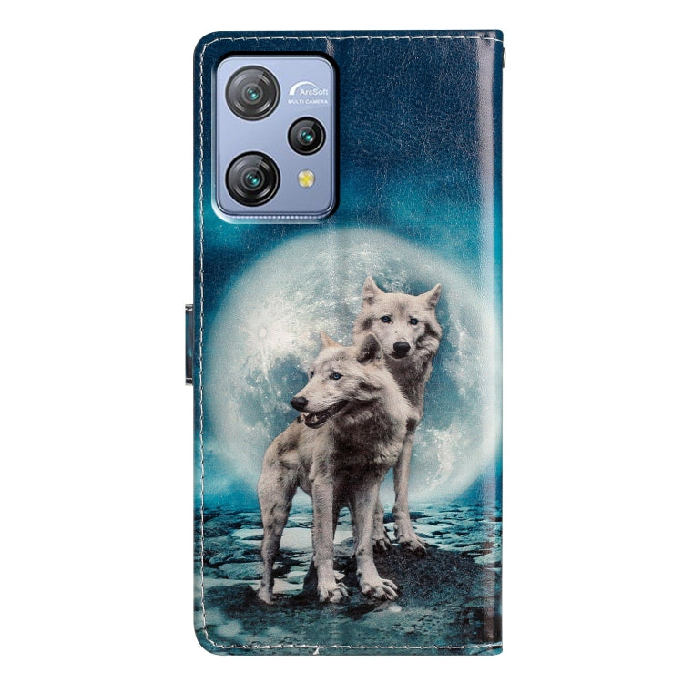 For Blackview A53 Pro Colored Drawing Leather Phone Case(Twin Wolves) - More Brand by PMC Jewellery | Online Shopping South Africa | PMC Jewellery | Buy Now Pay Later Mobicred