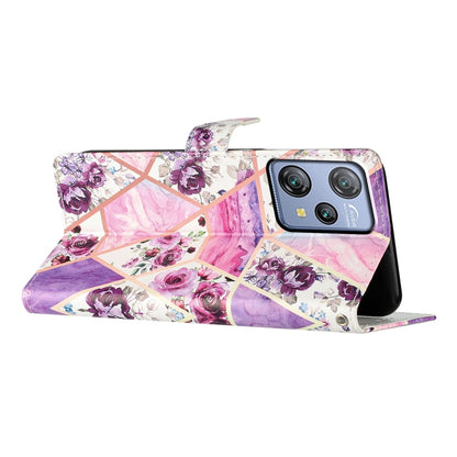 For Blackview A53 Pro Colored Drawing Leather Phone Case(Purple Marble) - More Brand by PMC Jewellery | Online Shopping South Africa | PMC Jewellery | Buy Now Pay Later Mobicred