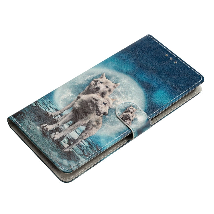 For Blackview A55 Pro Colored Drawing Leather Phone Case(Twin Wolves) - More Brand by PMC Jewellery | Online Shopping South Africa | PMC Jewellery | Buy Now Pay Later Mobicred