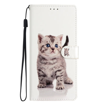 For Blackview A55 Pro Colored Drawing Leather Phone Case(Little Tabby Cat) - More Brand by PMC Jewellery | Online Shopping South Africa | PMC Jewellery | Buy Now Pay Later Mobicred