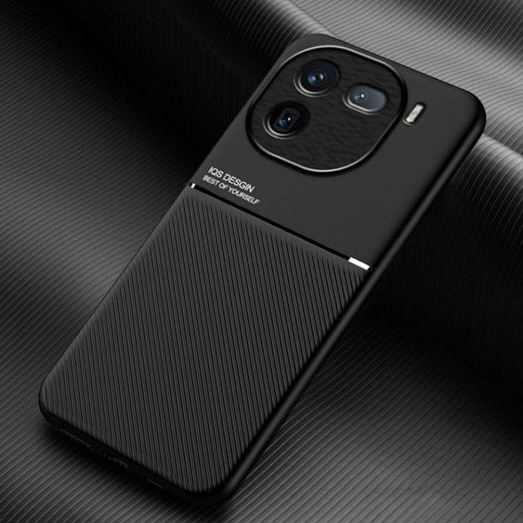 For vivo iQOO 12 Classic Tilt Strip Grain Magnetic Shockproof PC + TPU Phone Case(Black) - iQOO 12 Cases by PMC TechLife | Online Shopping South Africa | PMC TechLife