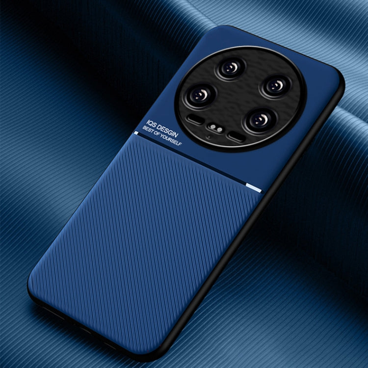 For Xiaomi 14 Ultra Classic Tilt Strip Grain Magnetic Shockproof PC + TPU Phone Case(Blue) - 14 Ultra Cases by PMC TechLife | Online Shopping South Africa | PMC TechLife | Buy Now Pay Later Mobicred