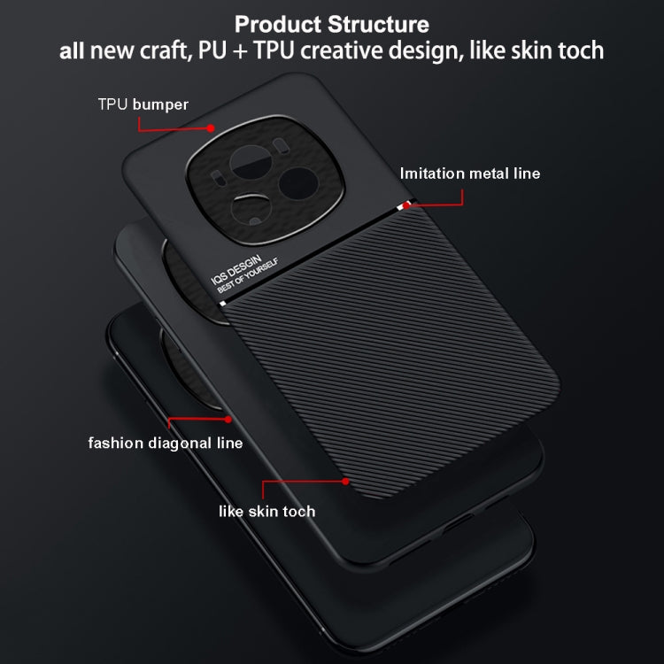 For Honor Magic6 Pro Classic Tilt Strip Grain Magnetic PC Hybrid TPU Phone Case(Black) - Honor Cases by PMC Jewellery | Online Shopping South Africa | PMC Jewellery | Buy Now Pay Later Mobicred