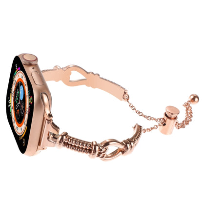 For Apple Watch Ultra 2 49mm Twist Metal Bracelet Chain Watch Band(Rose Gold) - Watch Bands by PMC Jewellery | Online Shopping South Africa | PMC Jewellery