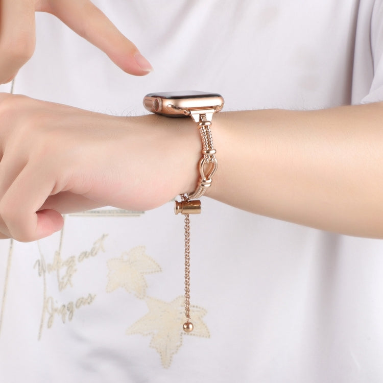 For Apple Watch Ultra 2 49mm Twist Metal Bracelet Chain Watch Band(Rose Gold) - Watch Bands by PMC TechLife | Online Shopping South Africa | PMC TechLife