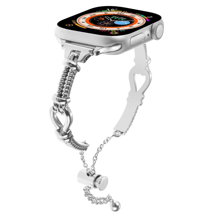 For Apple Watch Series 9 45mm Twist Metal Bracelet Chain Watch Band(Silver) - Watch Bands by PMC TechLife | Online Shopping South Africa | PMC TechLife