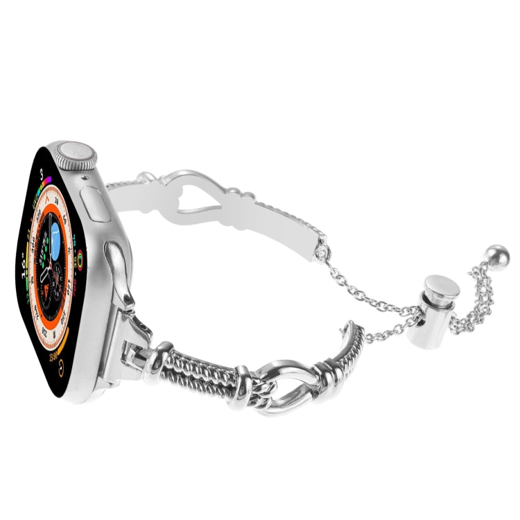 For Apple Watch Series 9 41mm Twist Metal Bracelet Chain Watch Band(Silver) - Watch Bands by PMC TechLife | Online Shopping South Africa | PMC TechLife